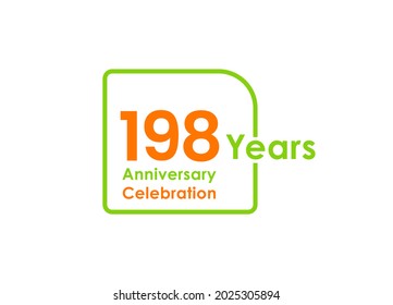 198 years anniversary celebration Vector Template Design Illustration