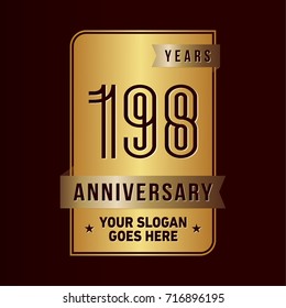 198 years anniversary design template. Vector and illustration.