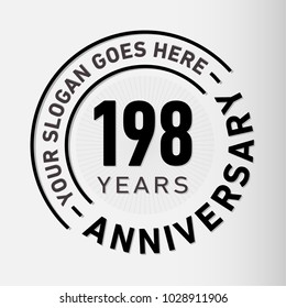 198 years anniversary logo template. Vector and illustration