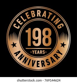 198 years anniversary logo template. Vector and illustration.