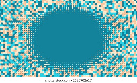 1980 Background. Modern Shapes In Tech Layout. Young Brand In Minimalistic Frame. Colorfull Flyer. Minimalist Dots Pattern. Geometric Graphic Poster. Trendy 1980 Background