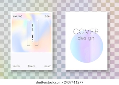 1980 Shape. Graphic Concept. Blue Geometry Flyer. Pearlescent Fluid. Minimal Pattern. Isolated Metal Template. Vintage Vector. Violet 1980 Shape