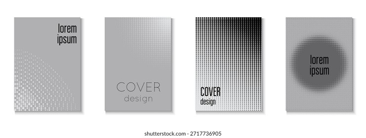 1980 Texture Set. White Graphic Cover. Cool Circles In Minimal Layout. Futuristic Elements On Flat Page. Abstract Black And Grey  Flyer. Brand Pattern. Greyscale 1980 Texture