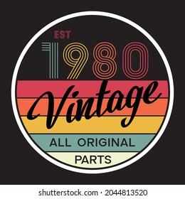 1980 vector vintage retro tshirt design