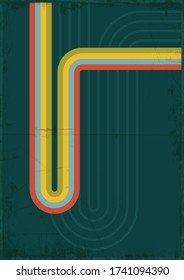 Fondo, cubierta, plantilla de afiches, bandas de color de época, patrón de textura de grifo
