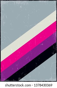 1980s Background. Covers, Posters Template Vintage Colors and Grunge Texture