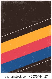 1980s Covers, Posters Background, Retro Colors and Grunge Texture