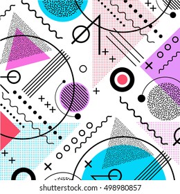 1980s inspired memphis pattern background