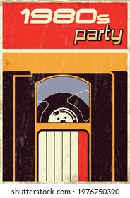 1980s Party Poster, Cover, Invitation Template