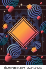 Estilo Retro Resumen de los años 1980 Diseño psicodélico Fondo del marco