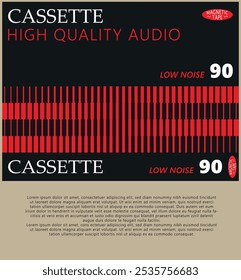 1980s Retro áudio cassete capa arte design, vetor