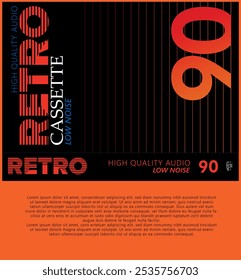 1980s Retro áudio cassete capa arte design, vetor