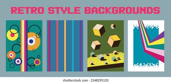 1980s Retro Style Abstract Design Backgrounds