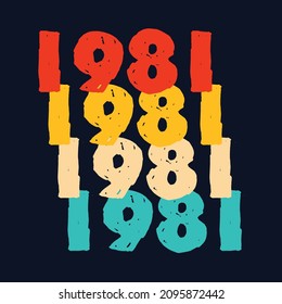 1981 Classic Birthday Sticker T Shirt Mug Poster Wall Art Gift Ideas Birthday Gift Birthday Background