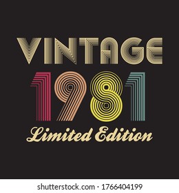 1981 vector vintage retro tshirt design