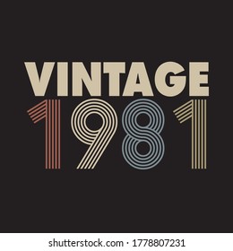 1981 vector vintage retro tshirt design 