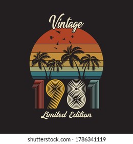 Download 1981 Vintage Retro T Shirt Design Stock Vector Royalty Free 1786341119