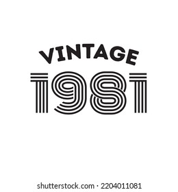 1981 Vintage Retro T Shirt Design Stock Vector (Royalty Free ...