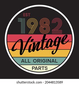 1982 vector vintage retro t shirt design