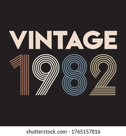 1982 vector vintage retro tshirt design 