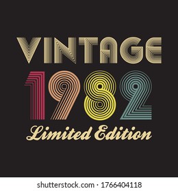1982 vector vintage retro tshirt design
