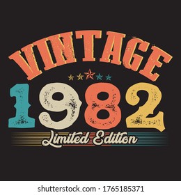 1982 vector vintage tshirt design 