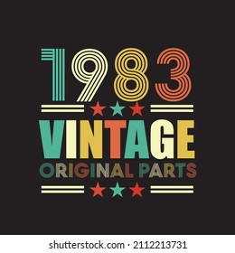 1983 vintage retro t shirt design vector  black background