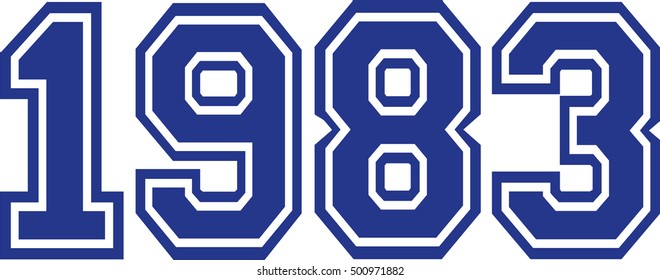 1983 Year College Font Stock Vector (Royalty Free) 500971882 ...