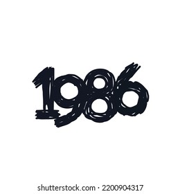 1986 birthday celebration logo icon sign Made in 1986