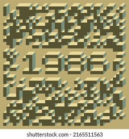 1986 Implementation of Edward Zajec “Il Cubo” from 1971. Essentially a Truchet tile set of 8 tiles and rules for placement art illustration