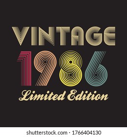 1986 Vektorvintage Retro-T-Shirt-Design
