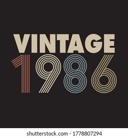 1986 vector vintage retro tshirt design 