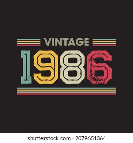 1986 vintage style t shirt design vector