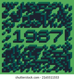 1987 Umsetzung von Edward Zajec "Il Cubo" von 1971. Im Wesentlichen eine Reihe von Truchet-Fliesen und Regeln für die Platzierung von Kunstillustrationen
