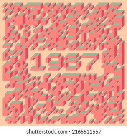 1987 Umsetzung von Edward Zajec "Il Cubo" von 1971. Im Wesentlichen eine Reihe von Truchet-Fliesen und Regeln für die Platzierung von Kunstillustrationen