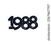1988 birthday celebration logo icon sign Made in 1988 Hand drawn