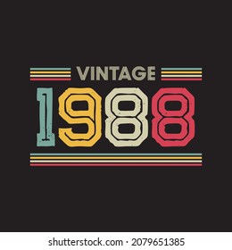 1988 vintage style t shirt design vector