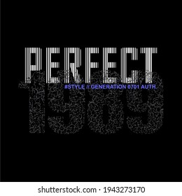 1989, texture number background, perfect, words design for t shirt design, print, apparel, black cloth.