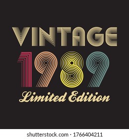 1989 vector vintage retro tshirt design