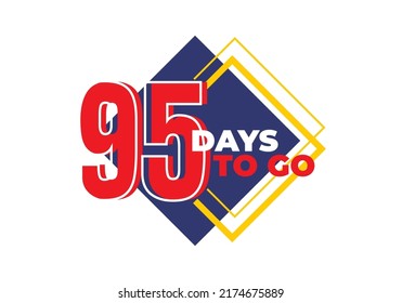 1-99 días a la izquierda etiqueta de signo ilustración de arte vectorial con fuente fantástica y combinación de color azul negro, rojo, amarillo en fondo blanco