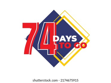 1-99 days left sign label vector art illustration with fantastic font and black blue, Red, Yellow color combination in white background