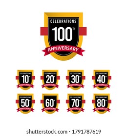 199 Th Anniversary Celebrations Gold Black White Vector Template Design Illustration