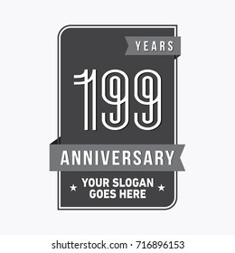 199 years anniversary design template. Vector and illustration.