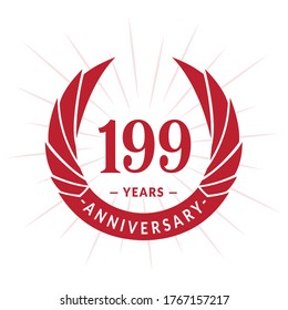 199 years anniversary. Elegant anniversary design. 199th years logo. Vector and illustrations.