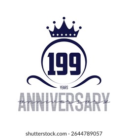 199 anos modelo de design de logotipo. Vetor e ilustração do 199º aniversário.