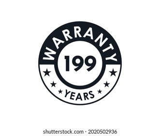 199 years warranty logo isolated on white background