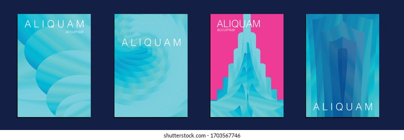 1990 Paper Gradient Backdrop. Luxury Abstract Brochure. Liquid Texture for Foil Label. Vintage Cosmic Design. Set of Vector Backgrounds for Business Flyers. Metallic Gold Blue Fluid Minimal Cover.