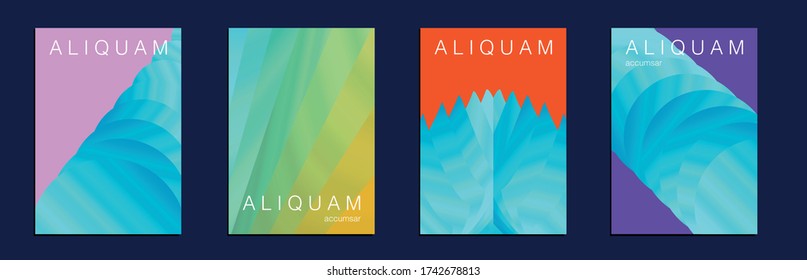 1990 Paper Gradient Backdrop. Luxury Abstract Brochure. Liquid Texture for Foil Label. Vintage Cosmic Design. Fluid Minimal Cover. Set of Vector Backgrounds for Business Flyers. Metallic Gold Blue