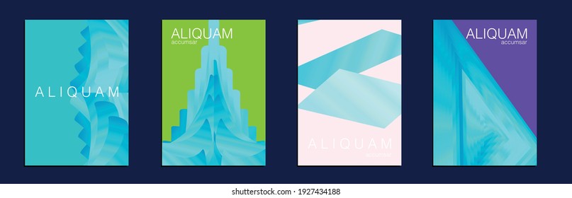 1990 Paper Gradient Backdrop. Luxury Abstract Brochure. Set of Vector Backgrounds for Business Flyers. Fluid Minimal Cover. Metallic Gold Blue Liquid Texture for Foil Label. Vintage Cosmic Design.