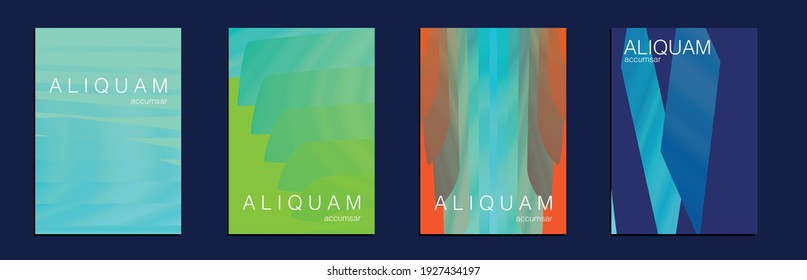 1990 Paper Gradient Backdrop. Luxury Abstract Brochure. Metallic Gold Blue Fluid Minimal Cover. Liquid Texture for Foil Label. Vintage Cosmic Design. Set of Vector Backgrounds for Business Flyers.
